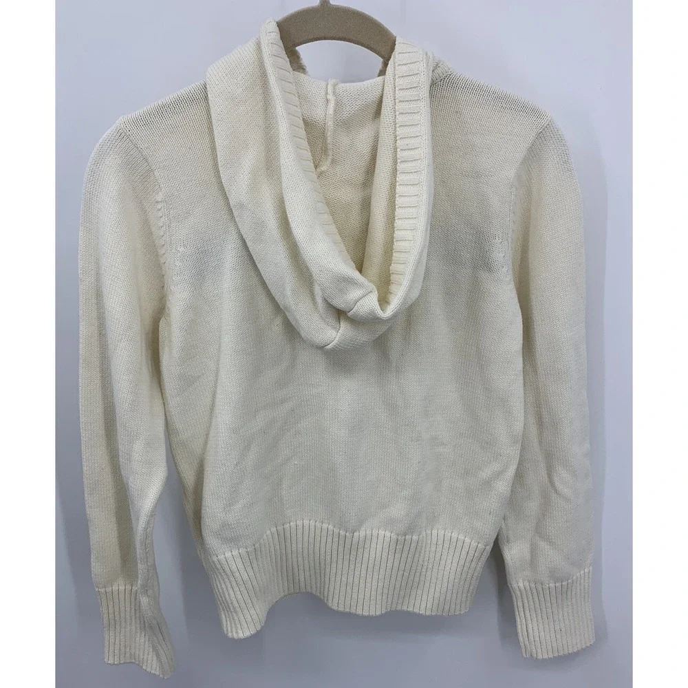 Tommy Hilfiger Girl's Large Full Zip Hooded Sweater Cardigan Preppy